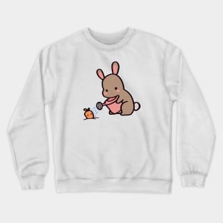 Kawaii Brown Bunny Gardener Crewneck Sweatshirt